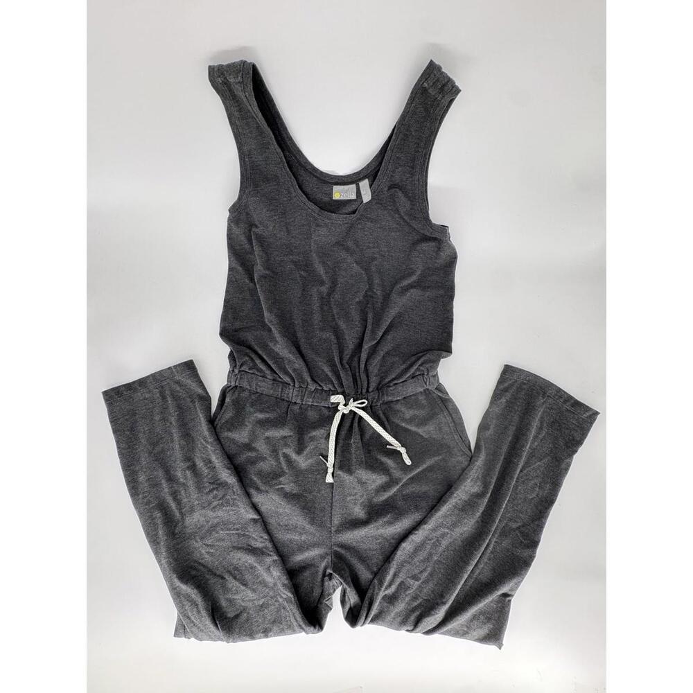 Zelle Jumpsuit Medium Grey String Tie Waist Sleeveless Ankle Length *Tiny Hole*